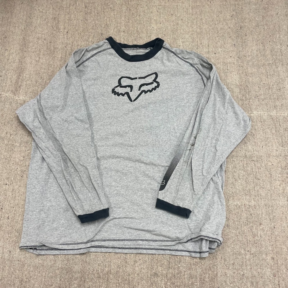 Vintage Long Sleeve T-Shirt Men XXL Grey 2000s Fox‎ Racing
